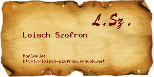 Loisch Szofron névjegykártya